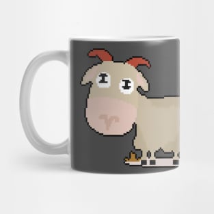 Goat Glee: Pixelated Goat Illustration for Playful Attire Mug